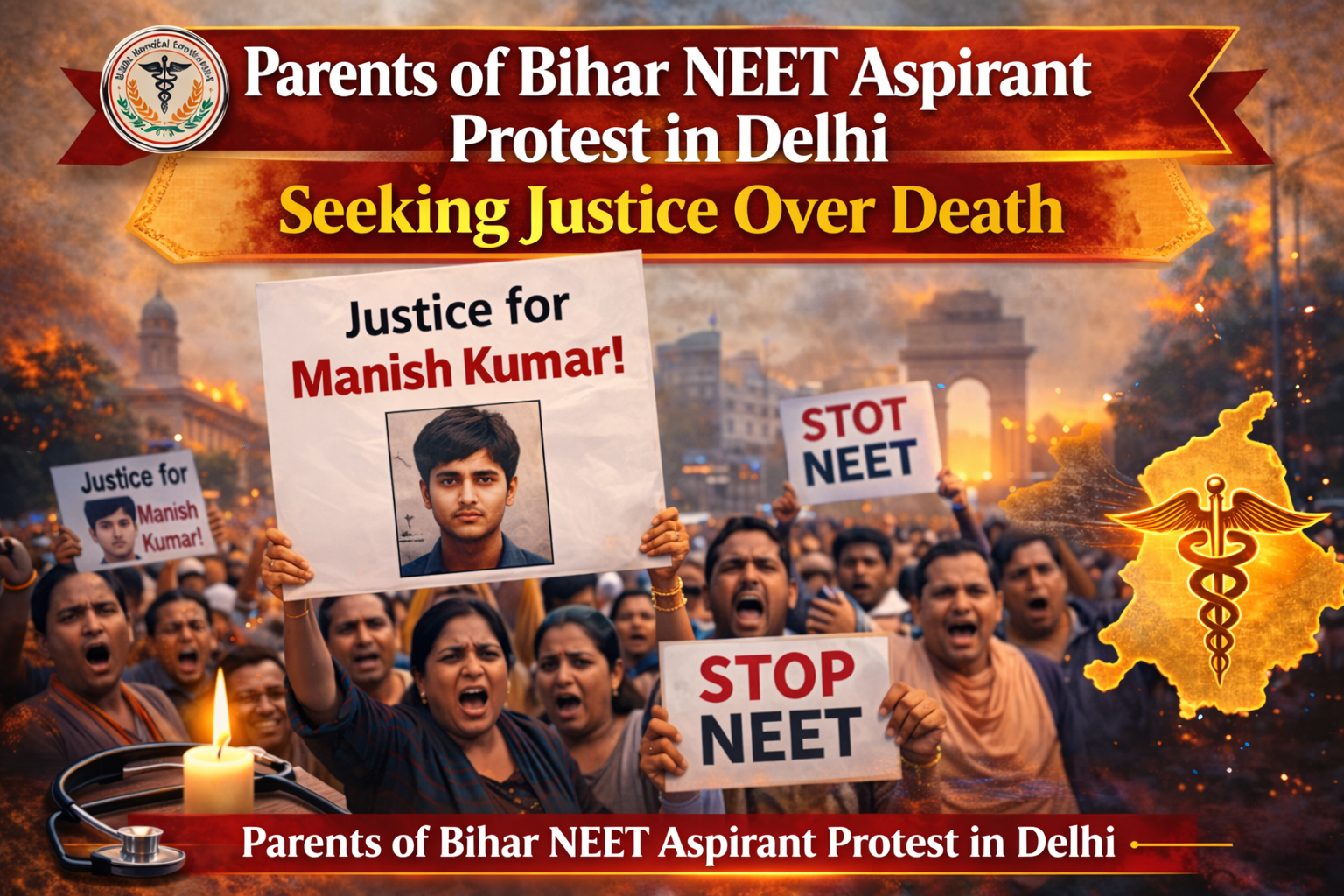 Parents of Bihar NEET Aspirant Protest in Delhi Seeking Justice | NEET Rank Predictor, NMC, WDOMS & WHO Context